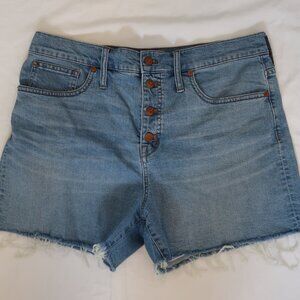 MAdewell High-Rise Denim Shorts: Button-Front Size 31